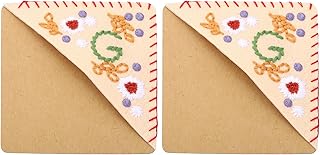 PATIKIL 2pcs Corner Bookmark, Letter Book Mark Personalized Embroidered Bookmark Cute Letter Book Mark Flower Felt Triangle for Reading Women Men Book Lovers Gift Teacher, Beige, Letter G