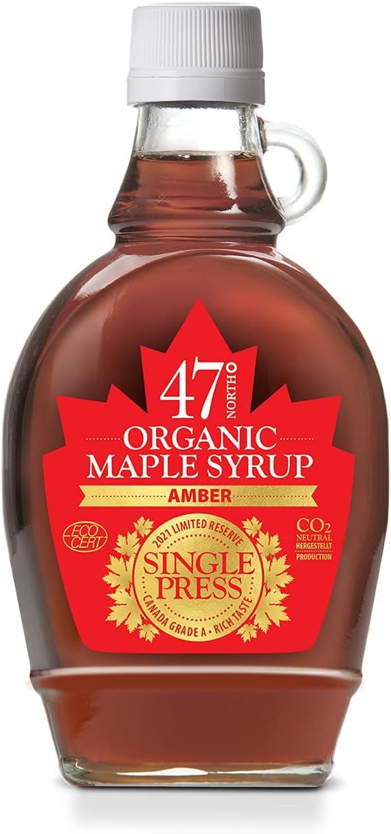 47° North Single Press Organic Canadian Maple Syrup Grade A 250g (250g, Amber)-0