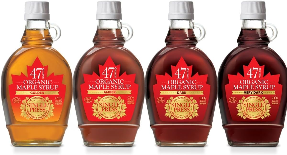 47° North Single Press Organic Canadian Maple Syrup Grade A 250g (250g, Amber)-1