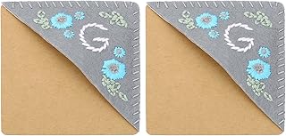 PATIKIL 2pcs Corner Bookmark, Letter Book Mark Personalized Embroidered Bookmark Cute Letter Book Mark Flower Felt Triangle for Reading Women Men Book Lovers Gift Teacher, Grey, Letter G