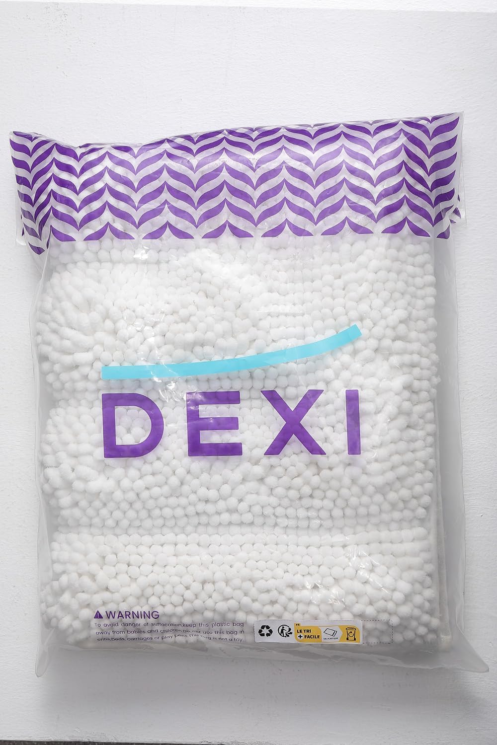 DEXI Chenille Bath Mat 50 x 80 cm, Non Slip Bath Mats for Inside Bath, Super Absorbent and Washable Bathroom Mat, Soft Fluffy Bath Rug for Bathroom, Bathtub, Shower, White-8