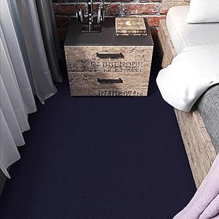 Elffloor Carpet Tiles Self Adhesive Carpet Floor Tiles, Anti-Slip Flooring Rugs for Living Room Office Bedroom, Dark Blue Peel and Stick Carpet Floor Thick 4.5mm 30 x 30 cm 50pcs