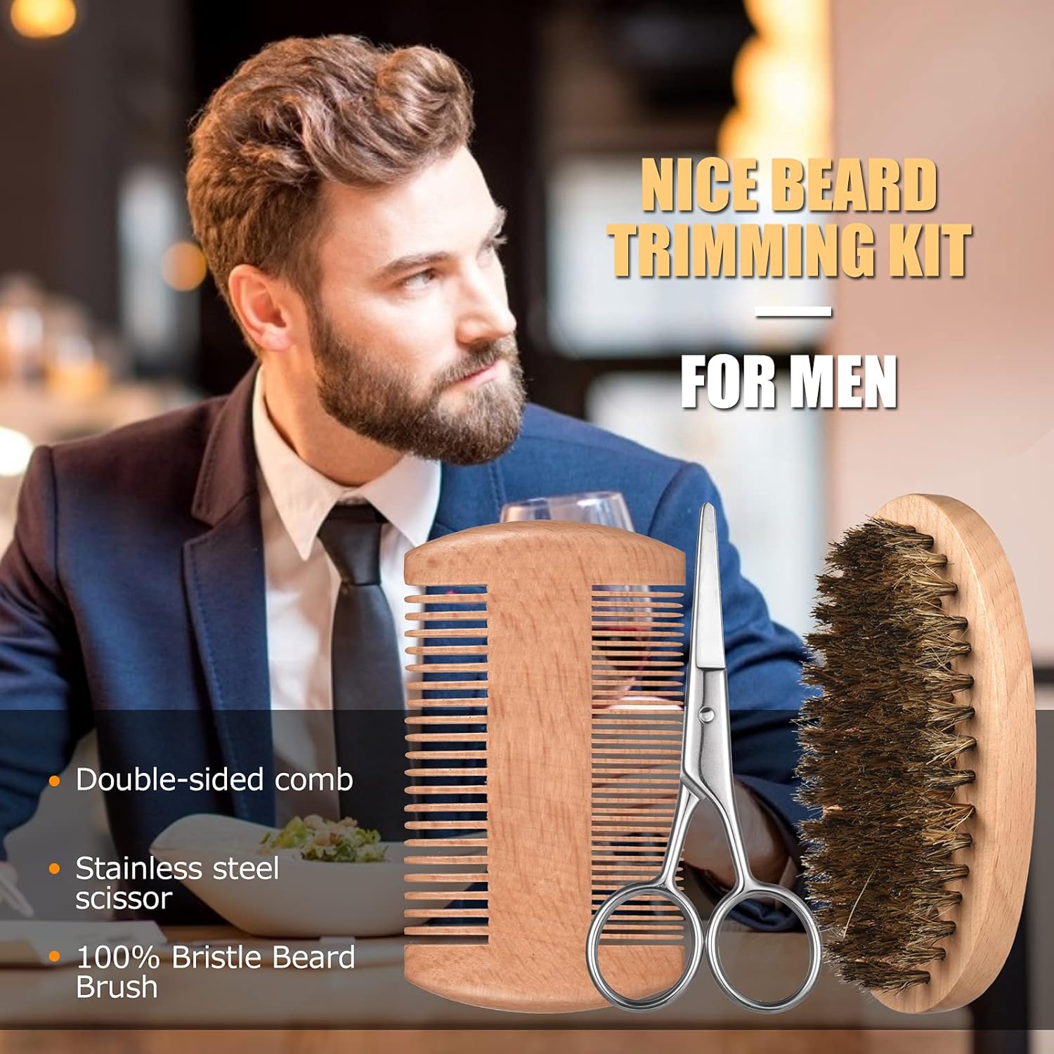 Beard Grooming Kit for Men, 12 in 1 Beard Growth Kit with Beard Roller, Beard Care Kit with Beard Oil, Beard Shampoo, Beard Conditioner, Beard Brush, Beard Balm, Beard Comb, Scissors, Gifts for Him-5