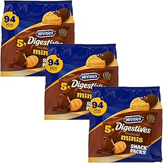 Biscuit Snack Pack Bundle With McVities Mini Chocolate Digestives 5 x 19g (3 Pack)