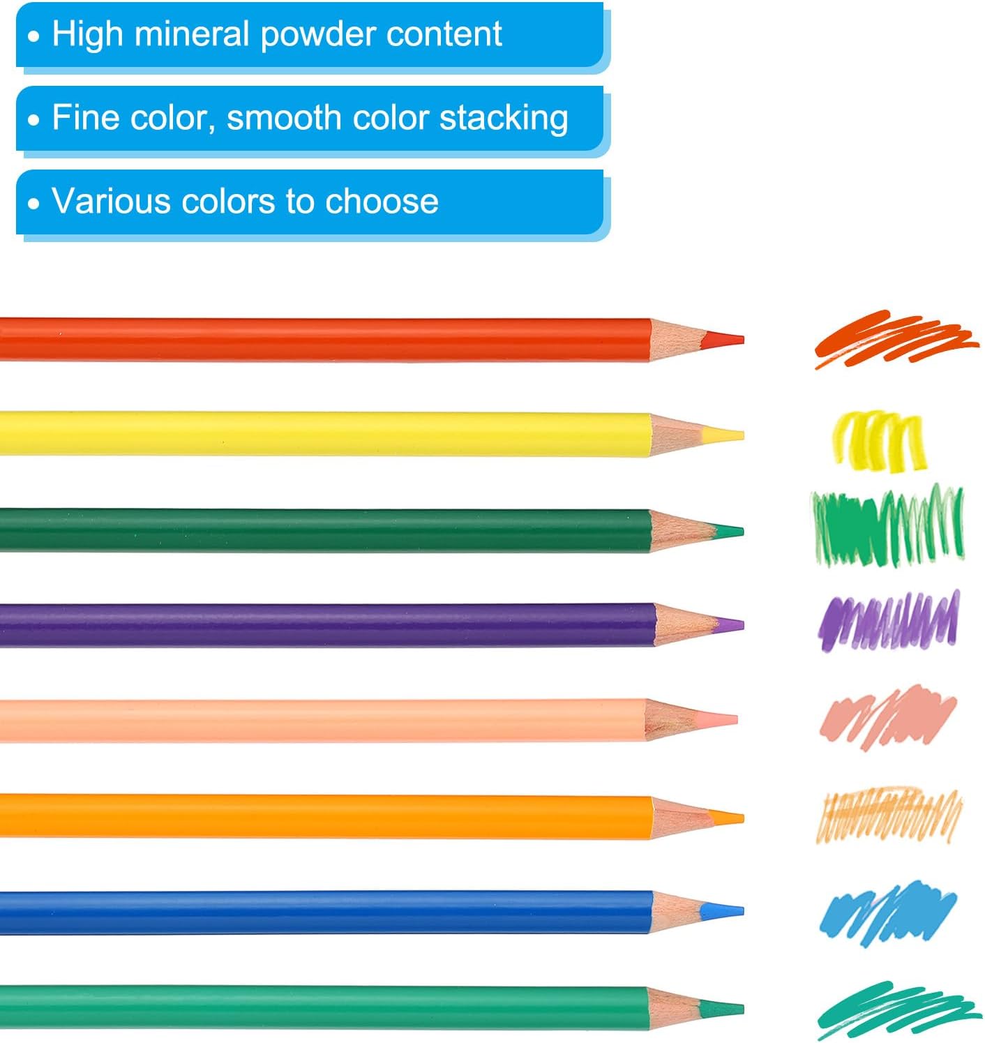 PATIKIL Sapphire Green Colored Pencils Set,12 Pcs Oil Color Pencils Wooden Coloring Drawing Pencil for Artists Art Painting-4