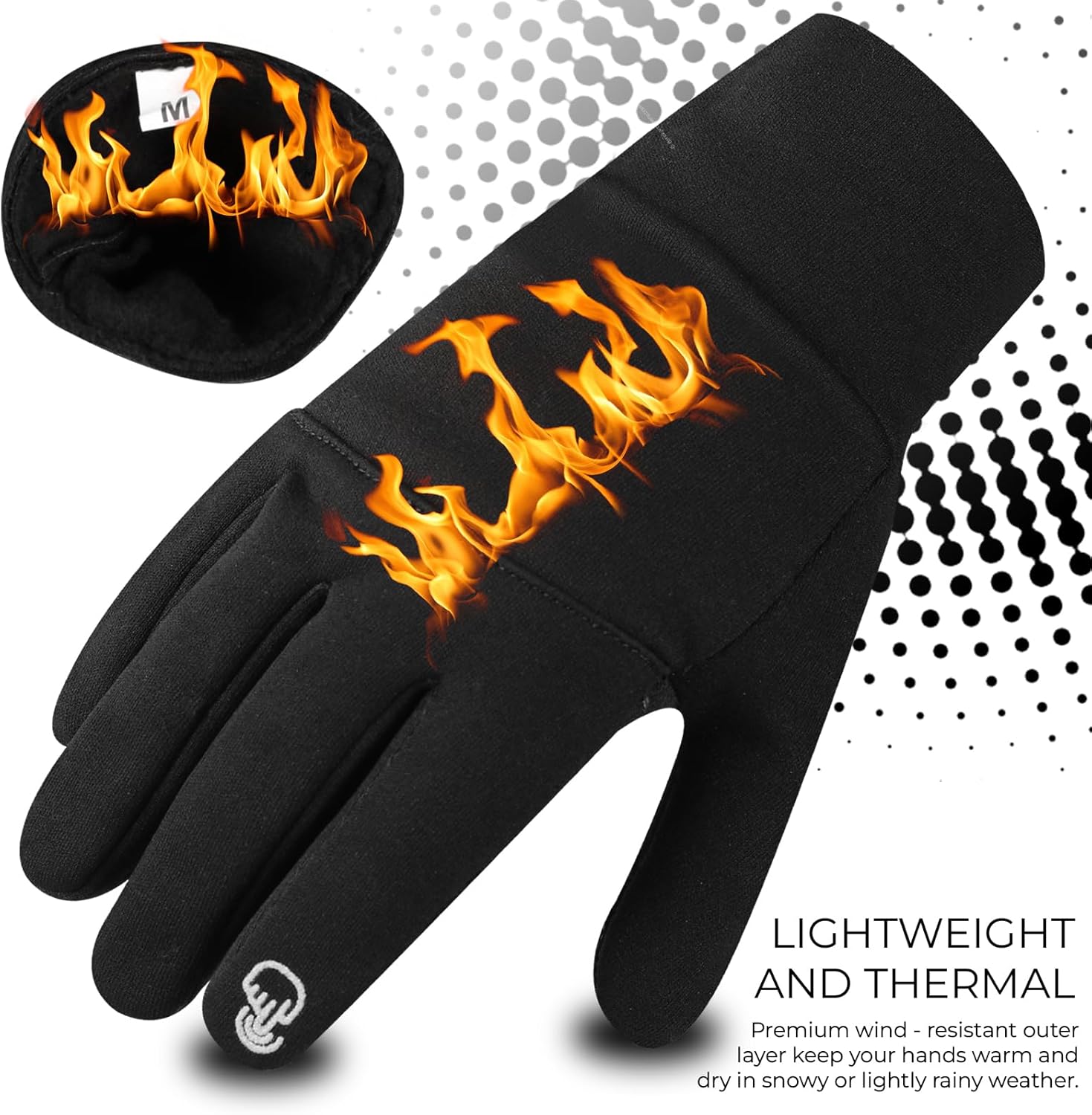 SAWANS Winter Gloves Men Women Touchscreen Running Gloves Non-Slip Grip Soft warm Thermal Sports Gloves Elastic Cuff Windproof Driving Cycling Climbing Outdoor Skiing Hiking-4