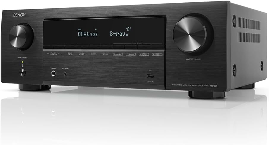 Denon AVR-X1800H 8K AV Receiver, 7.2ch Home Cinema Amplifier, Dolby Atmos, DTS:X, Dolby Surround Sound, and DTS Neural:X, Audyssey Room Correction, Bluetooth, AirPlay 2 and HEOS Built-in-0