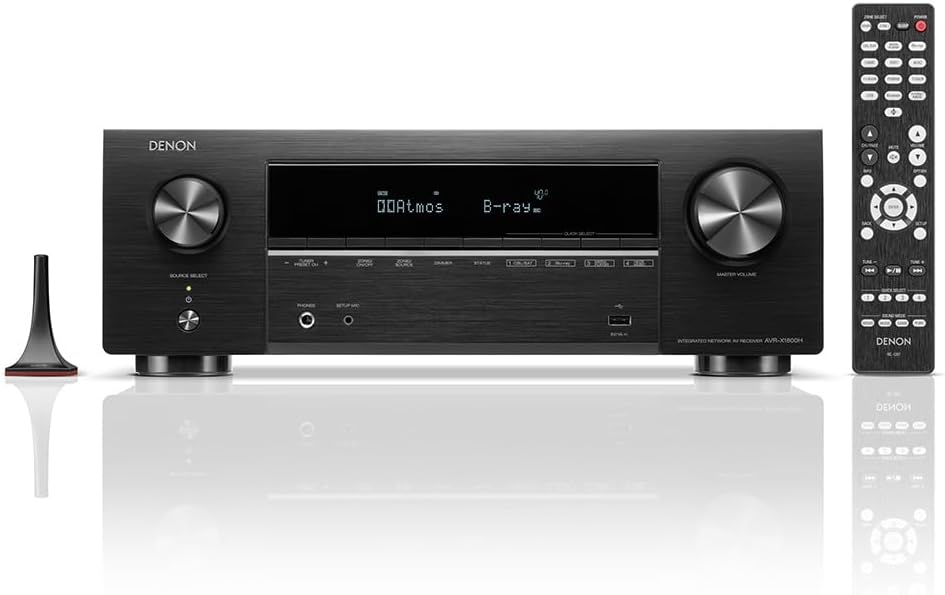 Denon AVR-X1800H 8K AV Receiver, 7.2ch Home Cinema Amplifier, Dolby Atmos, DTS:X, Dolby Surround Sound, and DTS Neural:X, Audyssey Room Correction, Bluetooth, AirPlay 2 and HEOS Built-in-2