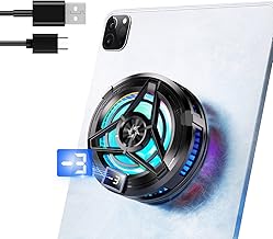 Olycism Magnetic Phone Cooling Fan Phone Cooler for Gaming with Magnetic Sticker Phone Clip Temperature Display LED Low Decibel Mobile Phone Radiator Compatible with iPhone iPad Android Tablet