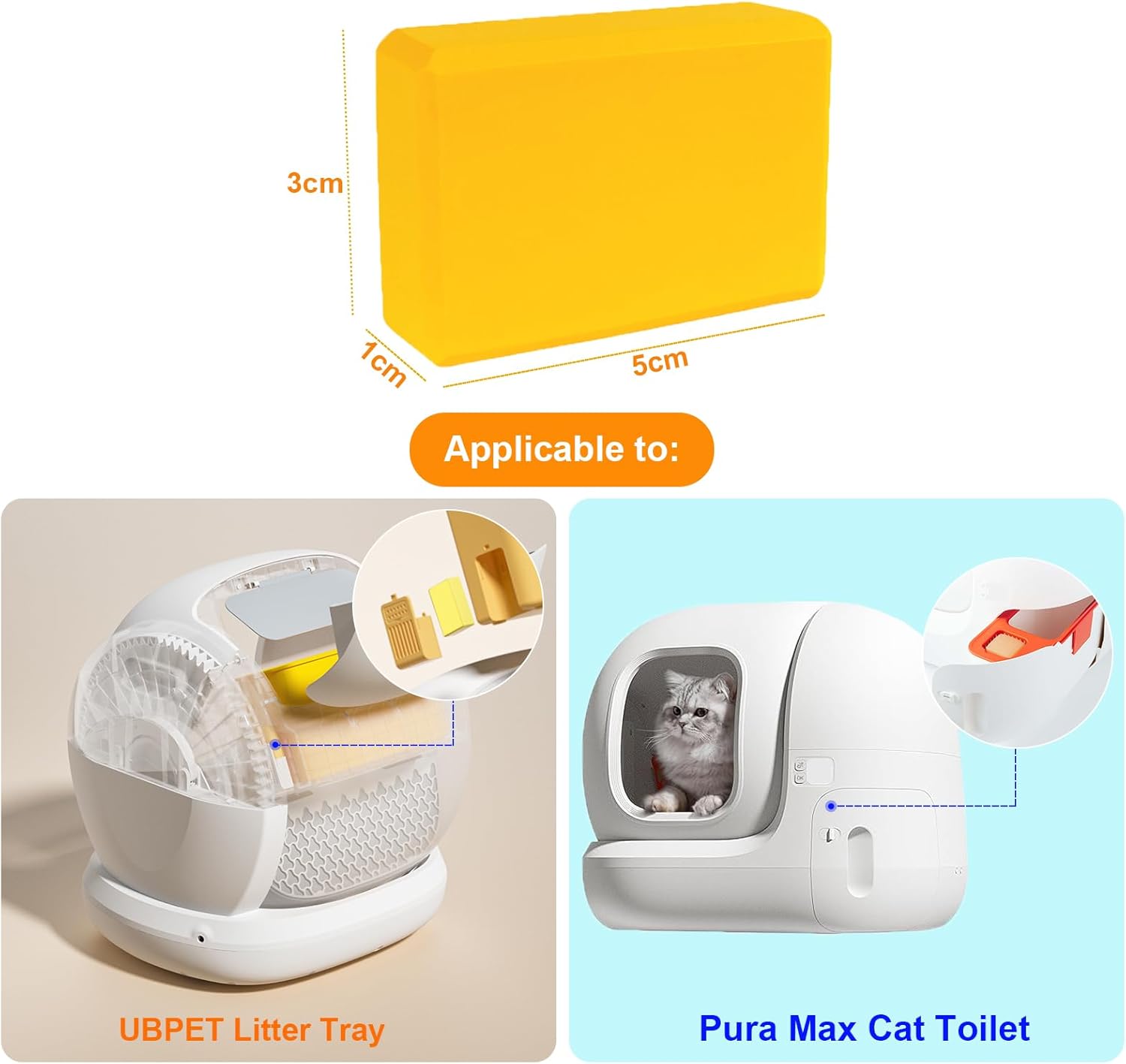 Sarosora 6 Piece Odour Eliminator for PURA MAX Self Cleaning Cat Litter Tray and UBPET Automatic Litter Box, Cat Urine Excrement Odour Remover Deodorisers-1