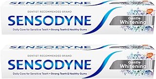 Sensodyne Gentle Whitening Toothpaste for Sensitive Teeth 50ml Pack of 2 Stain Removal Healthy Sensitivity Relief Bright Tooth Dental Oral Care with Welari Thank You Card | (2pack) (100ml)