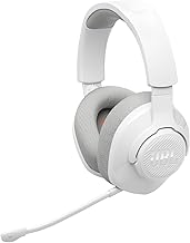 JBL Quantum 360 Wireless Over-Ear Gaming Headphones with 2.4GHz/Bluetooth Dual Wireless Connection, 22H Battery, Multiplatform Compatible, Detachable Mic with Mute Option, in White