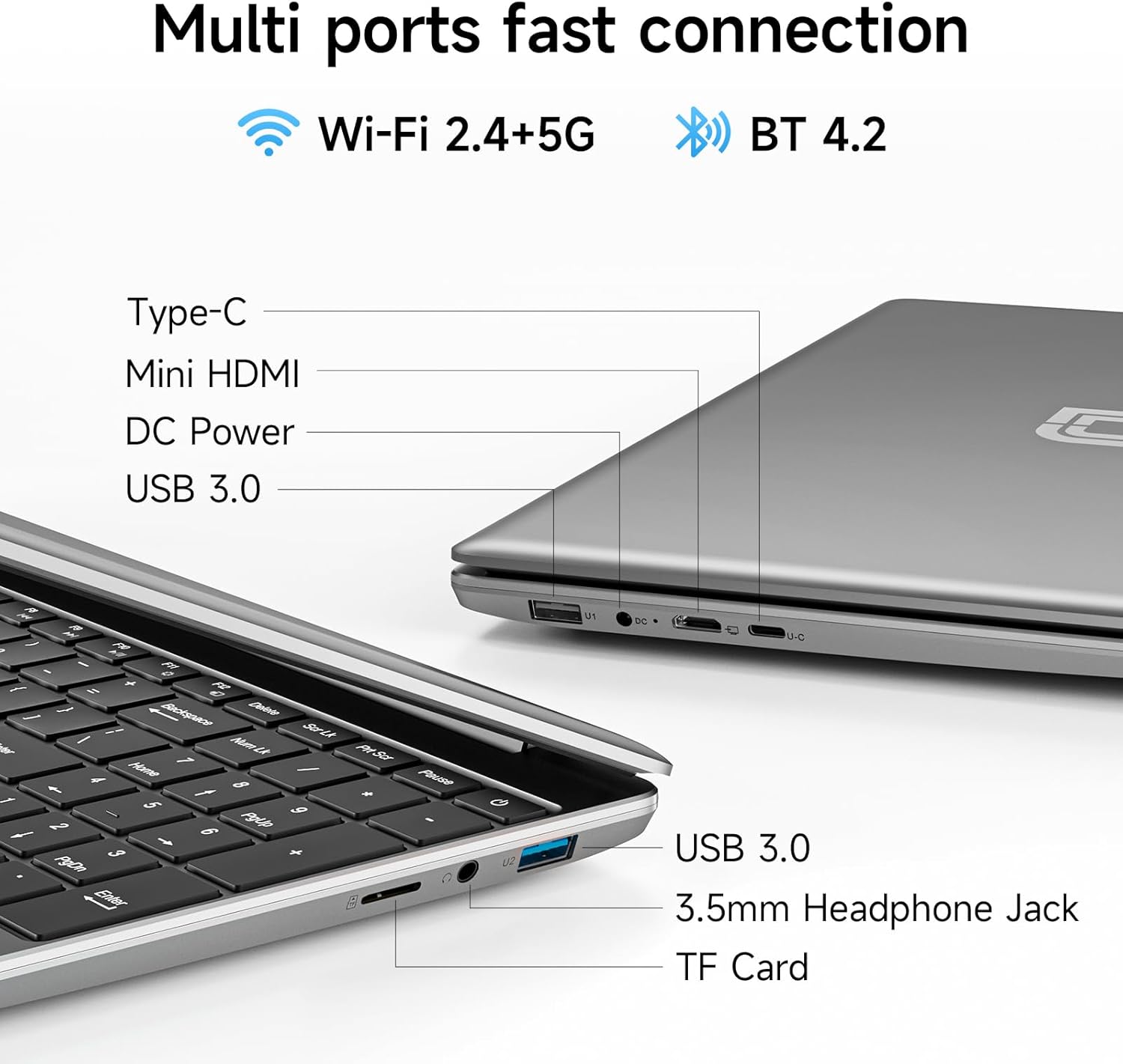 jumper Laptop, 15.6 inch Full HD Display, 4GB DDR4 RAM 128GB SSD, 5205U Processor, 38Wh Battery, Dual Stereo Speakers, USB3.0, Office 365 1-Year Subscription, Keyboard Film UK.-3