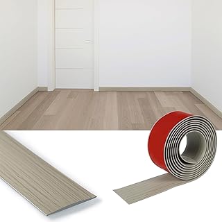 Self Adhesive Vinyl Floor Transition Strip, Laminate Floor Strip Flat, PVC Threshold Transition Strip, Door Bar for Joining Flooring Edge Trim(5cm,Grey Wood)