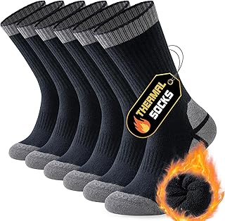 Niorasen Mens Thermal Socks Merino Wool Walking Socks for Men Women, Hiking Socks, Cushioned Anti Blister Performance Sports Socks for Running, Cycling, Trekking, Work, Thick Winter Socks 3 Pairs