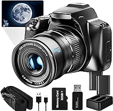 G-Anica Digital Camera, 64MP&4K Cameras for Photography & Video, 40X Zoom Lens，Vlogging Camera for YouTube with Flash, WiFi & HDMI Output，32GB SD Card(2 Batteries)