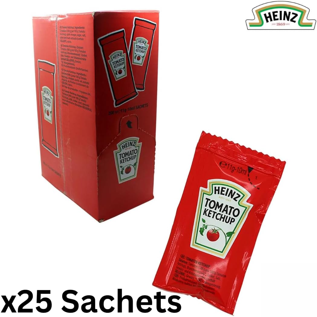 Ketchup, Mayo & Brown Sauce Bundle - Handy Travel Pack - Great for holiday hosts - 25 Individual Ketchup, Mayo & Brown Sauce Sachets - Includes WoodzyCo Thank You card.-1