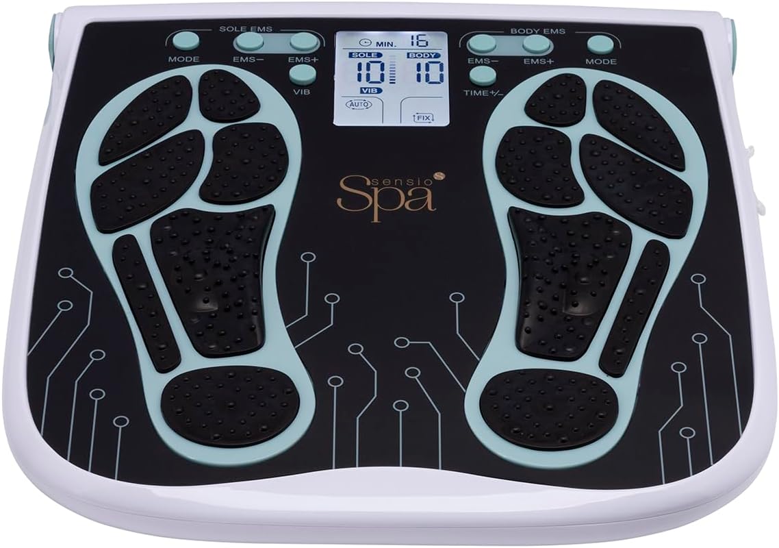 Sensio Spa Foot & Legs Blood Circulation Machine with 99 Intensity Levels, Includes 4 Gel Pads for Legs, Back & Shoulders, EMS & TENS, Remote Control, Mains or Battery Powered-7