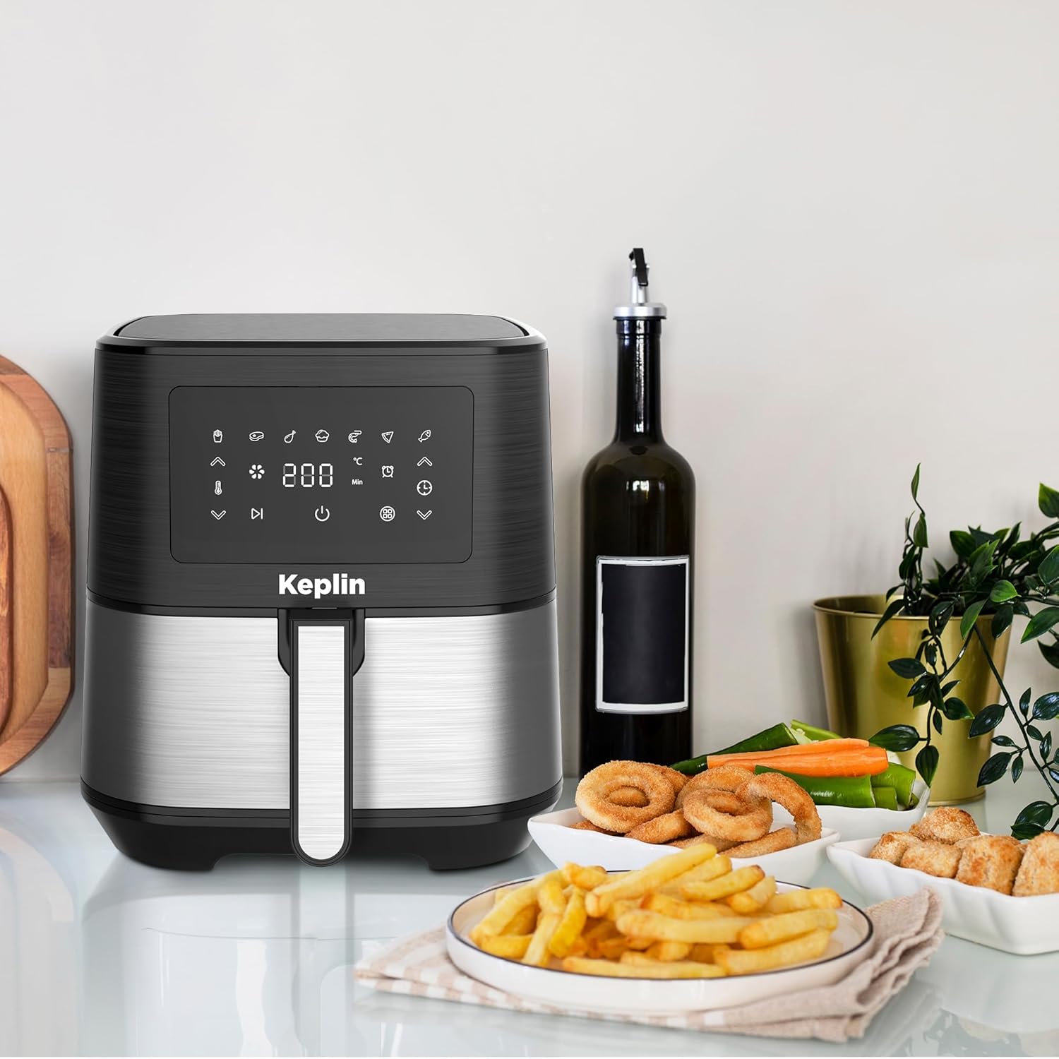 Keplin Air Fryer 5.8L Capacity, Oil Free, Energy Efficient with 7 Presets, 1700-Watt, Non-Stick, Dishwasher Safe Basket, Includes Recipe Book and Quick Start Guide-6