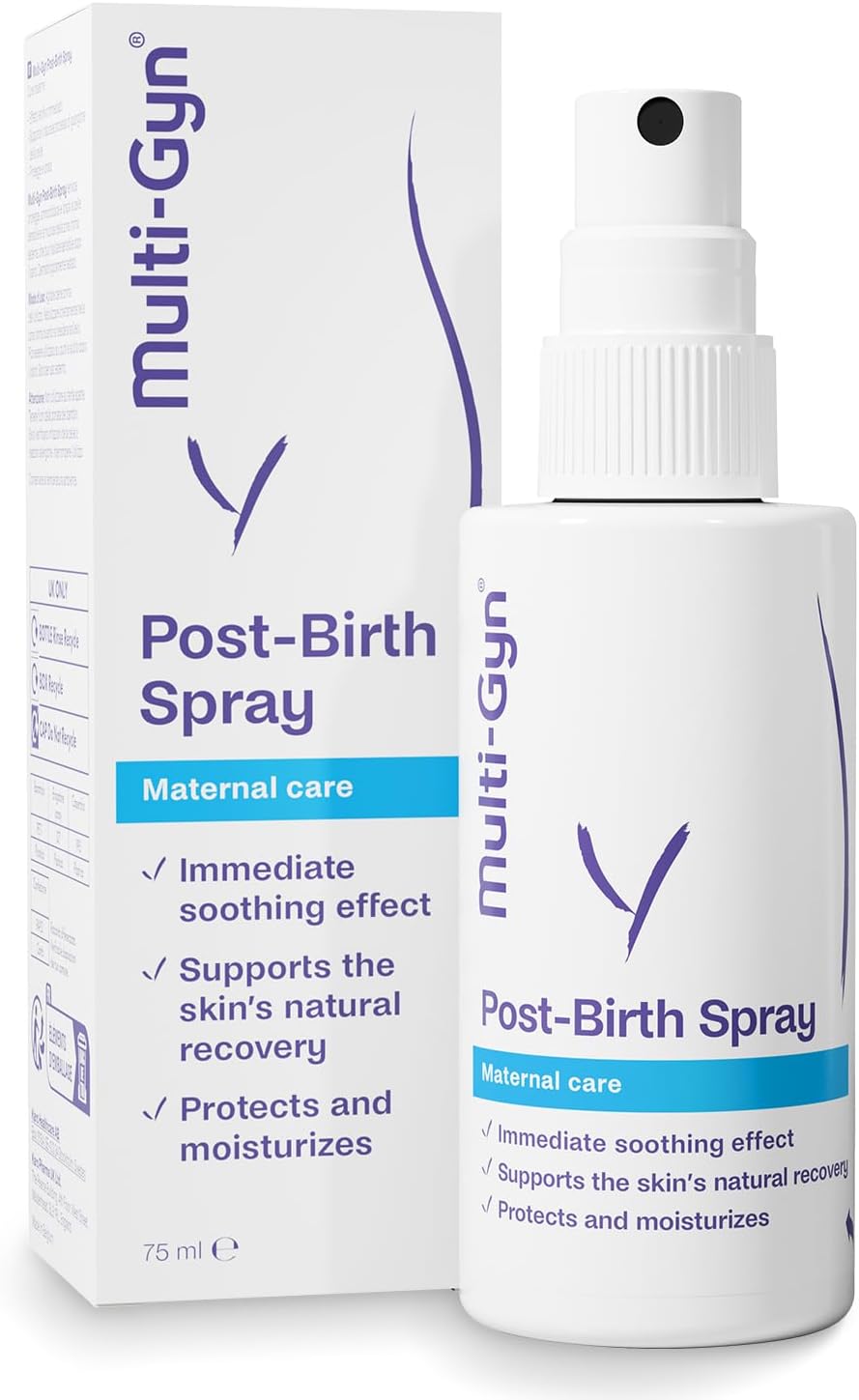 After-Birth Spray - Postpartum Relief Spray to Ease Perineal Discomfort - Hospital Bag Maternity Essentials - Instant Soothing Formula with Aloe Vera to Soothe Pain After Birth - 75ml - Multi Gyn-0