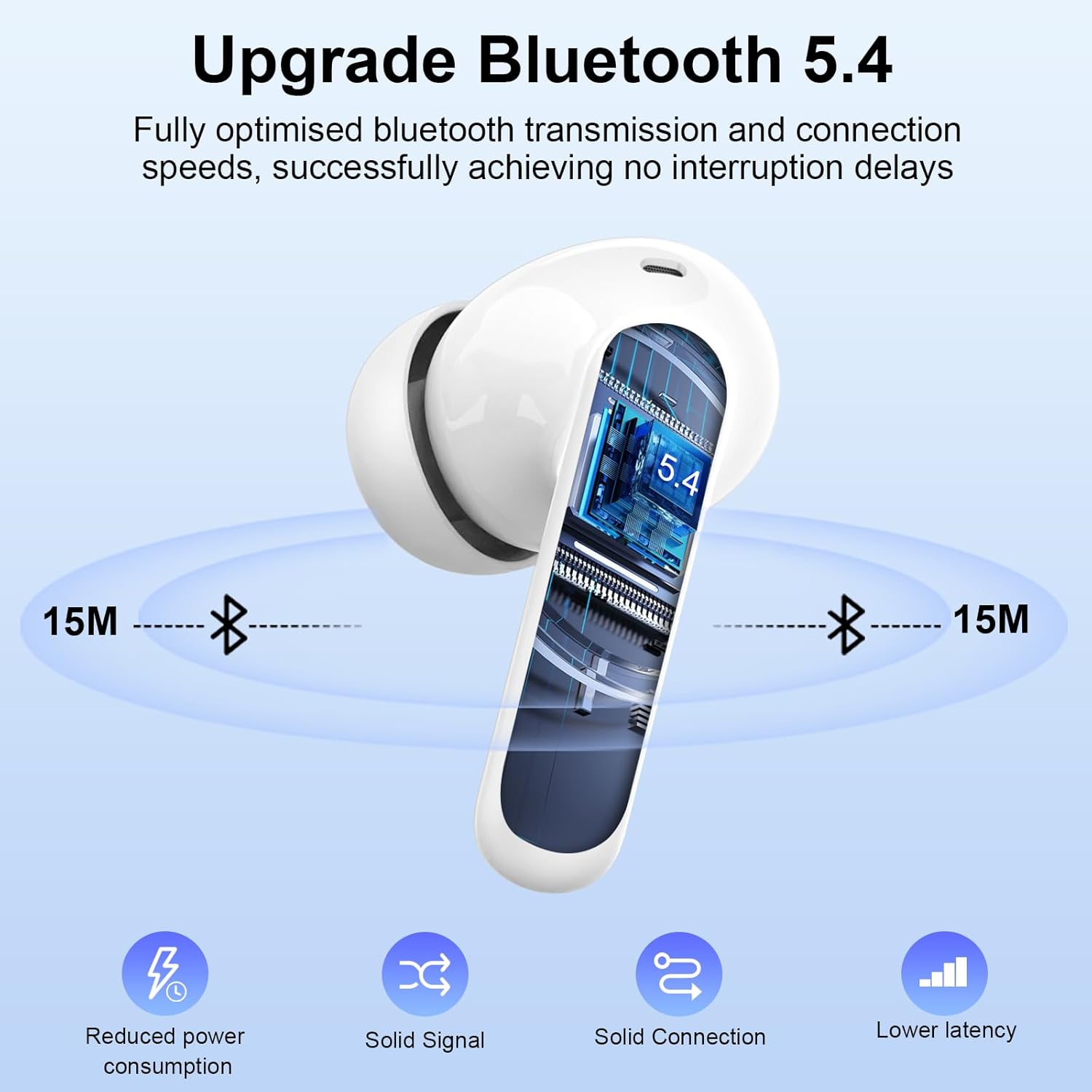 Wireless Earbuds, Bluetooth 5.4 Headphones In Ear with 4 ENC Mic, New Wireless Earphones Noise Cancelling Deep Bass, LED Display, Bluetooth Earbuds 36H Playtime IP7 Waterproof Ear buds USB-C Rose Gold-1