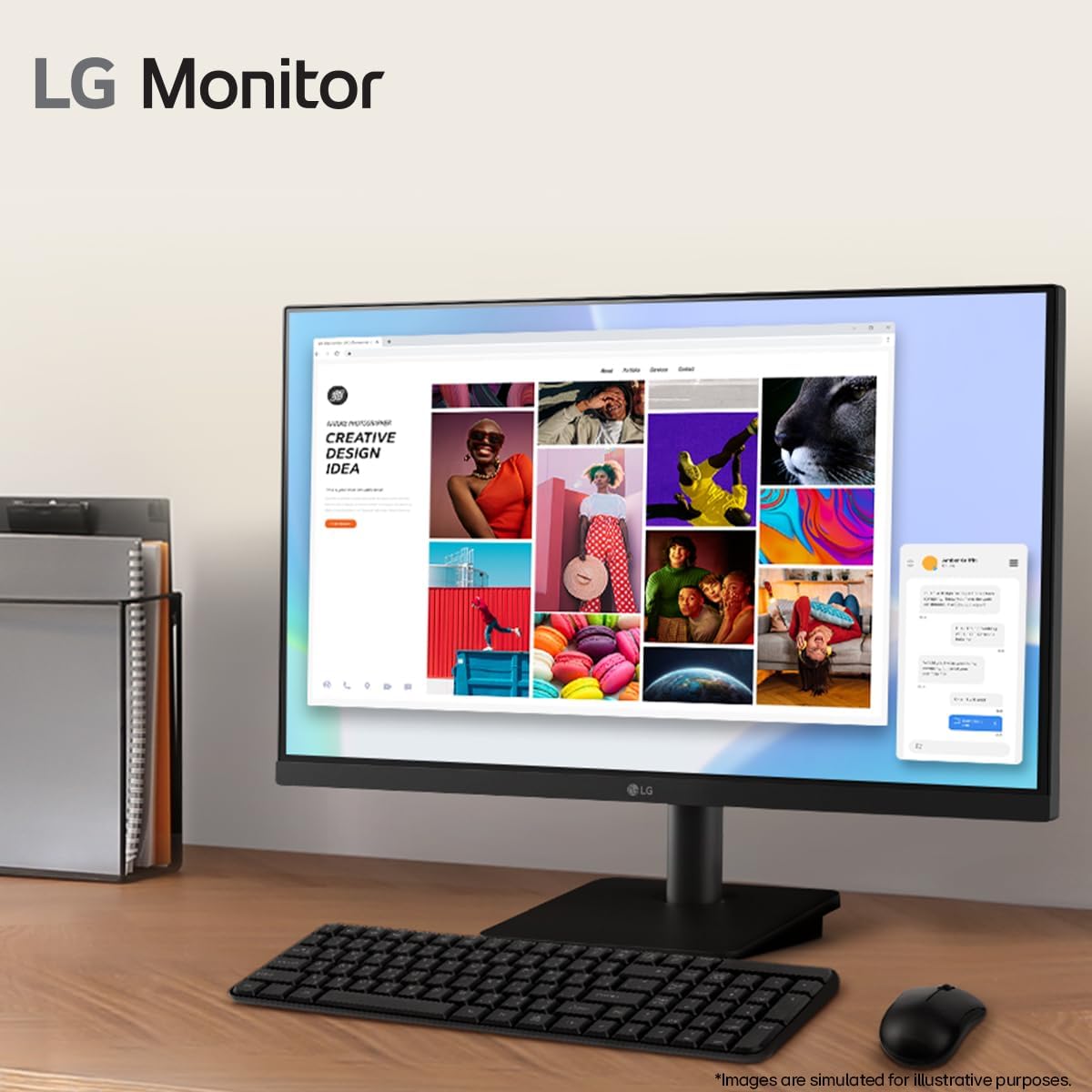 LG Electronics Monitor 24MS500, 24 Inch, 1080p, 100Hz, 5ms, IPS Display, Smart Energy Saving, HDMI-4