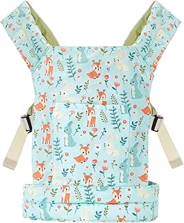 Lictin Doll Baby Carrier 100% Cotton - Adjustable, Comfortable & Easy-to-Wear, Ergonomic Baby Doll Accessories for Girls' Realistic Role-Play, Ideal Toy & Gift (Green Zoo)