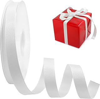 White Decorative Ribbon, 2cm x 100m Gift Polyester Ribbon, Thick Double Face Smooth Ribbon, Decorative Balloon Ribbon, White Solid Color Fabric Ribbons, Cake Thick Ribbon for Weddings Special Gifts