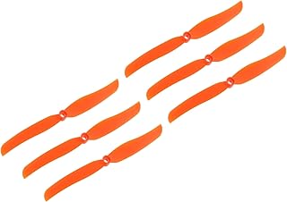 sourcing map 6Pcs 8060 RC Propellers Blade Prop 2 Vane 20.3cm Dia Plastic for RC Aircraft Quadcopter Prop Replacement, Orange with 9 Plastic Washers