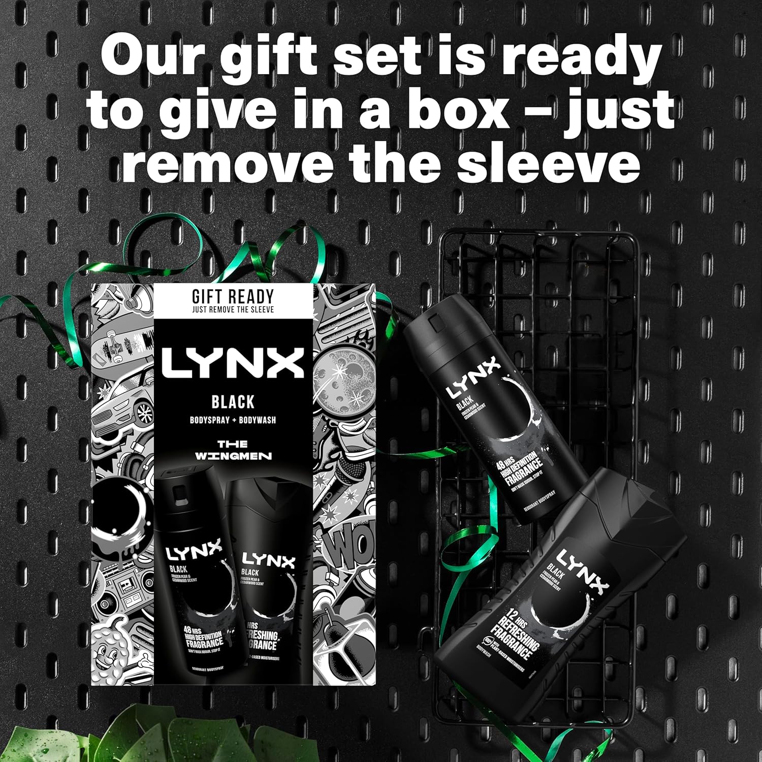 LYNX Black The Wingmen Duo Deodorant Gift Set Body Wash & Body Spray perfect for his daily routine 2 piece-4