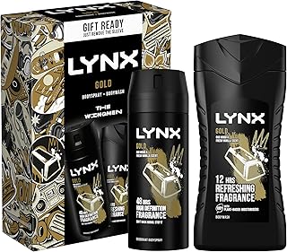 LYNX Gold The Wingmen Duo Deodorant Gift Set Body Wash & Body Spray perfect for his daily routine 2 piece