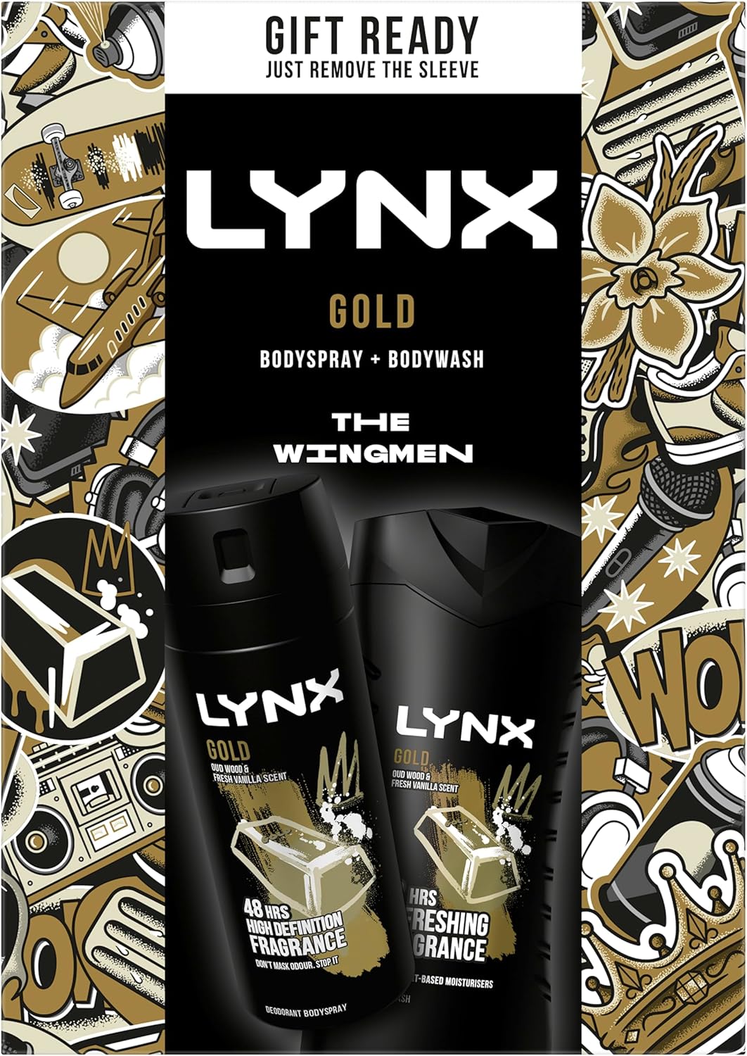 LYNX Gold The Wingmen Duo Deodorant Gift Set Body Wash & Body Spray perfect for his daily routine 2 piece-1