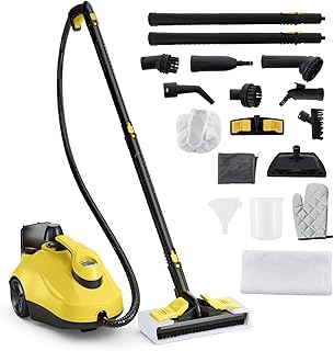 TANGZON 2000W Steam Cleaner, 5 Bar Handheld Steam Mop with 1.8L Tank & 15 Accessories, Multipurpose Household Steamer Cleaning Machine for Carpet Floor Window Sofa Upholstery Car (Yellow)