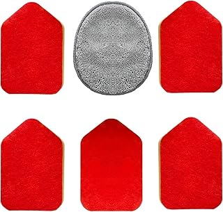 Mitclear Bathroom Tile Cleaner Replacement Kit - 5 Pieces of Sponge Scouring Pads & 1 Piece of Microfiber Cloth