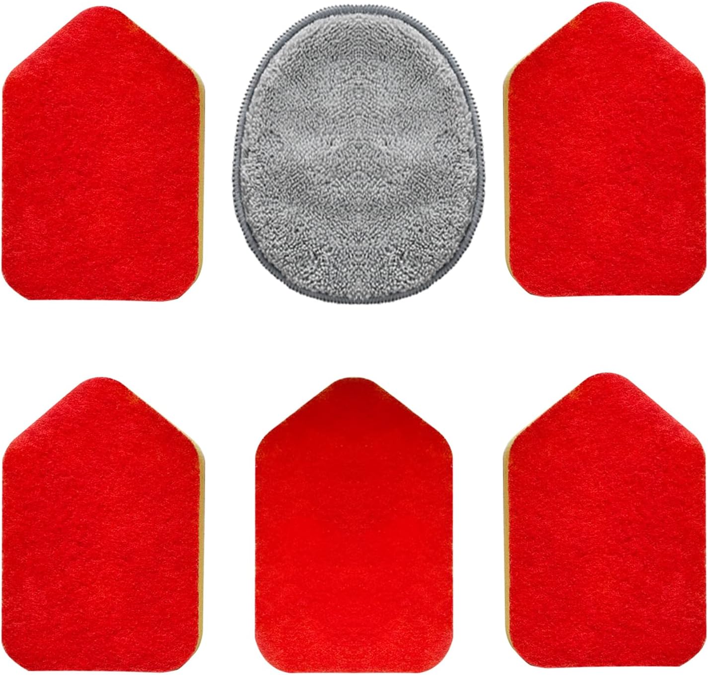 Mitclear Bathroom Tile Cleaner Replacement Kit - 5 Pieces of Sponge Scouring Pads & 1 Piece of Microfiber Cloth-0