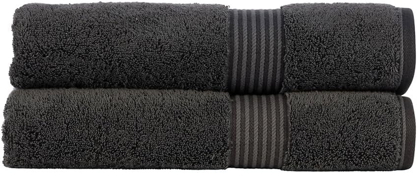 Christy Supreme Hygro 2 Bath Towels Set | Graphite Dark Grey | 100% Luxury Supima Cotton | Ultra Soft | Super Absorbent | 650GSM | Plush and Long Lasting-0