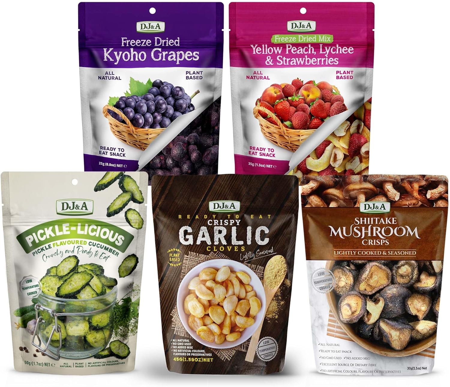 DJ&A Freeze Dried Fruit & Veggie Crisp Variety Mix - Pack of 5-0