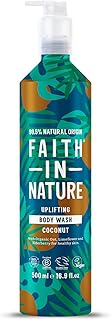 Faith In Nature 500ml Metal Bottle Natural Coconut Body Wash, Hydrating, Vegan and Cruelty Free, No SLS or Parabens