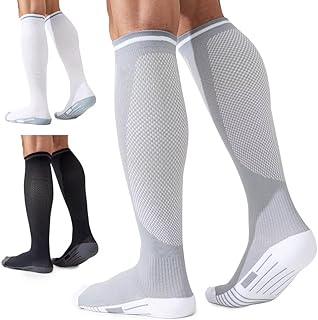 Niorasen Compression Socks for Women, 3 Pairs Flight Socks for Men (20-30mmHg), Travel Socks, Compression Stockings Fit Running, Football, Flying, Medical, Prevent Varicose Veins, Promote Circulation