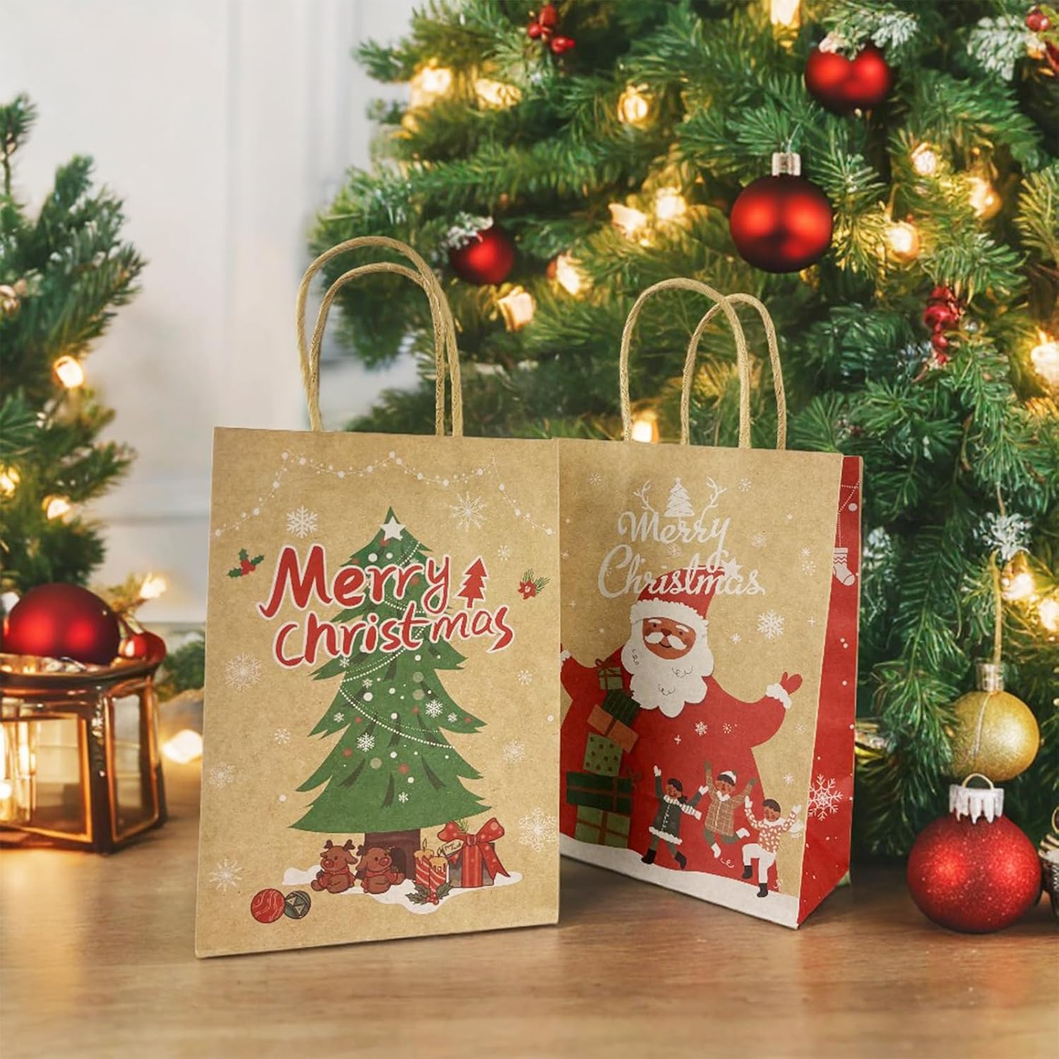 Christmas G-ift Bags for Presents Christmas Wrapping Bags 10 Style Xmas Gift Bags with Handles,Christmas Party Paper Bags Xmas Gift Bag for Gift Wrapping Xmas Gift Bags for Christmas Party-2