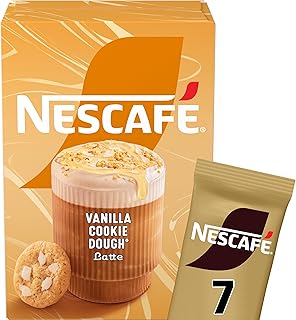 Nescafe Vanilla Cookie Dough Latte 7 x 19.5g Sachets, 100% Responsibly Sourced Coffee