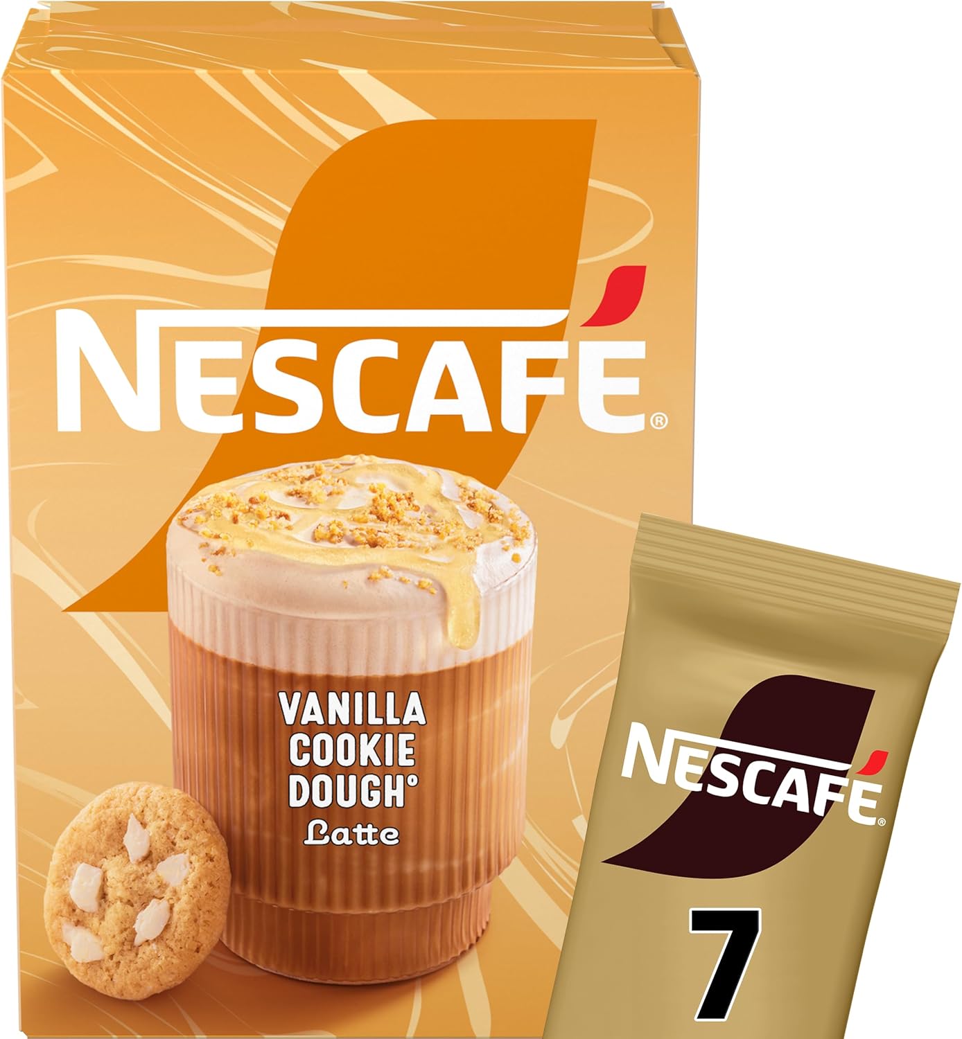 Nescafe Vanilla Cookie Dough Latte 7 x 19.5g Sachets, 100% Responsibly Sourced Coffee-0