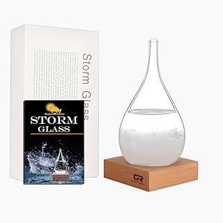 Storm Glass Weather Forecast Bottle - Snow Globes Barometer,Cloud Storm Weather Station,Decorative Weather Predictor, Home and Office Decor, Unique Gift Idea (Small)