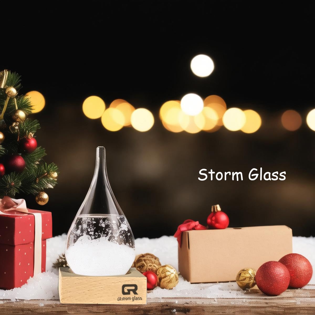 Storm Glass Weather Forecast Bottle - Snow Globes Barometer,Cloud Storm Weather Station,Decorative Weather Predictor, Home and Office Decor, Unique Gift Idea (Small)-5