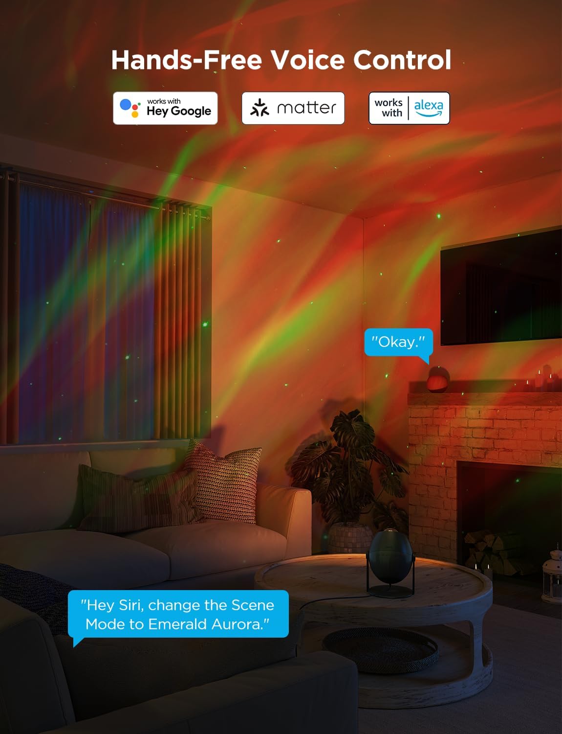 Govee Star Light Projector, Aurora Light Projector Works with Matter, Alexa and Google Assistant, 16 Million Colours, 52+ Scene Modes, Galaxy Projector for Kids Adult Bedroom-4