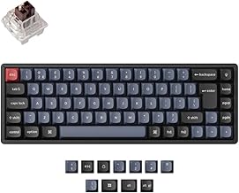 Keychron K6 Pro Custom Mechanical Keyboard ISO UK Layout, QMK/VIA Programmable Wireless Gaming Keyboard with Hot-Swappable Brown Switch, RGB Backlits, Aluminum Frame, PBT Keycaps for Mac Windows Linux