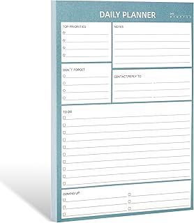 Thboxes Daily Planner Pad To Do List Pad, Undated 100 Tear off Sheets A5 Desk Planner Day Planner for Study Office Home Organising, 100GSM Thick Paper, 8.3" X 5.8"