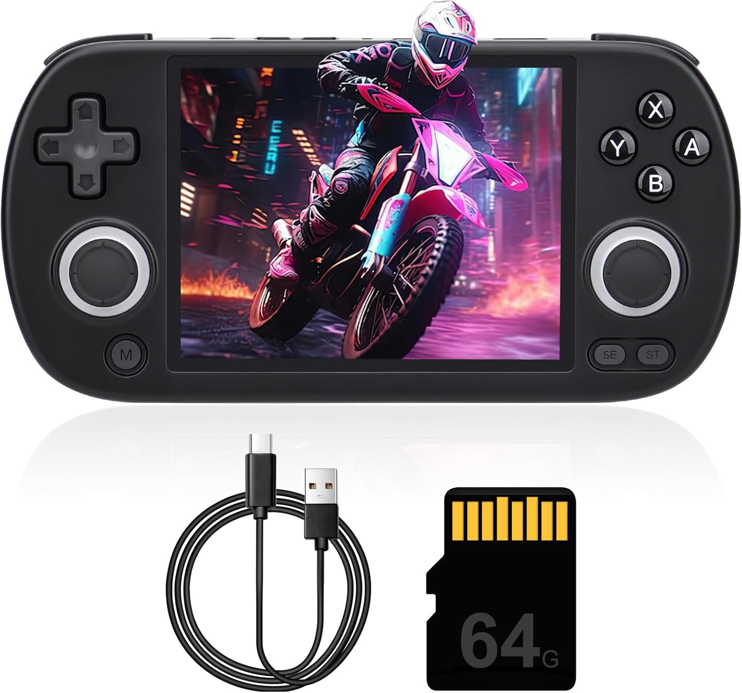 RG40XX H Retro Handheld Game Console, HDMI TV Output 4.0'' IPS Screen Linux System Video Games Player Built-in 5000+ Games, 64G TF Card Support Bluetooth 5G WIFI Battle (Black)-0