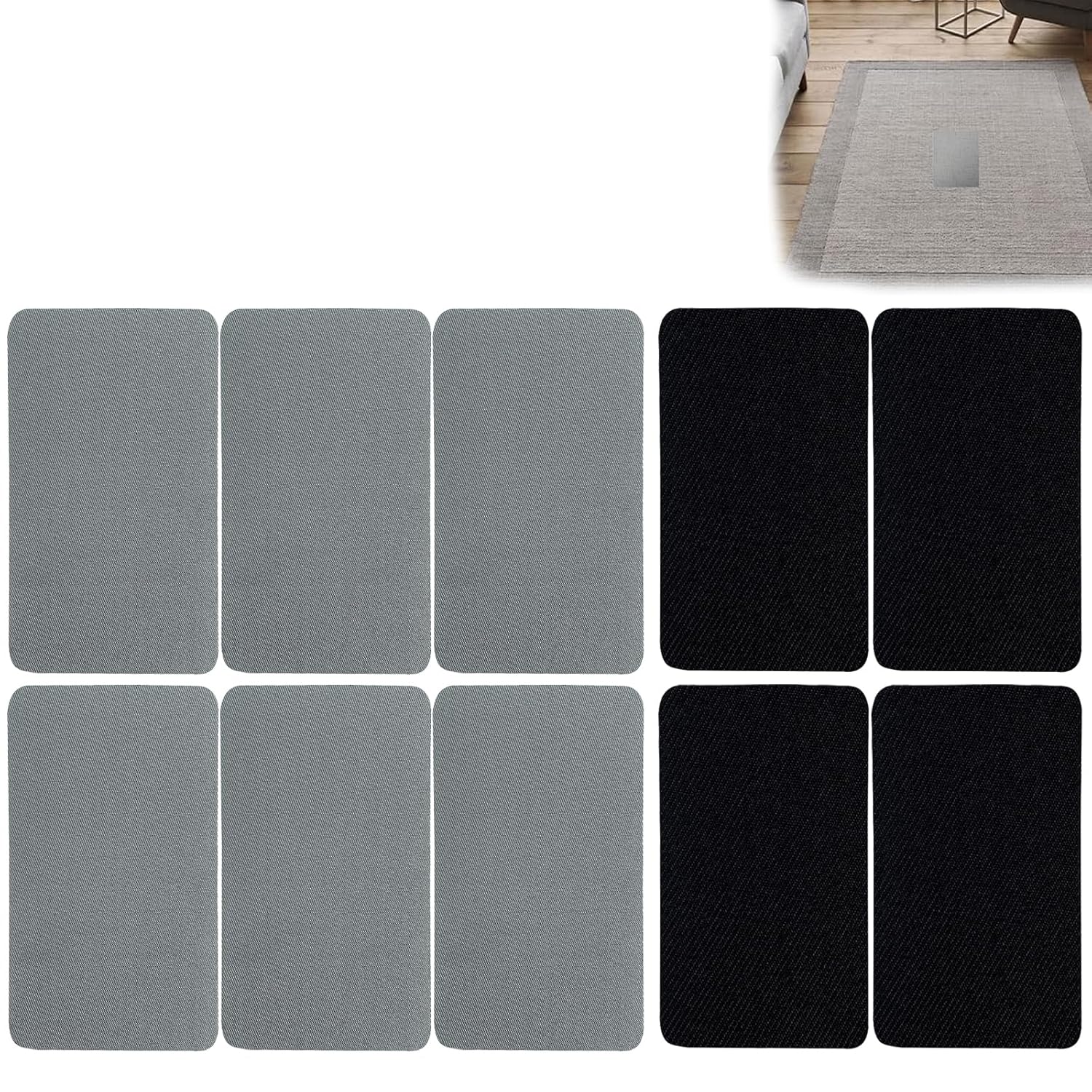 wimony Car Seat Repair Kit Fabric 10PCS Black Canvas Fabric Repair Patch Strong Sticky Canvas Repair Kit for Sofas Tents Furniture Patio Tote Bags Car Seats Boat Cover（20 * 10cm）-0