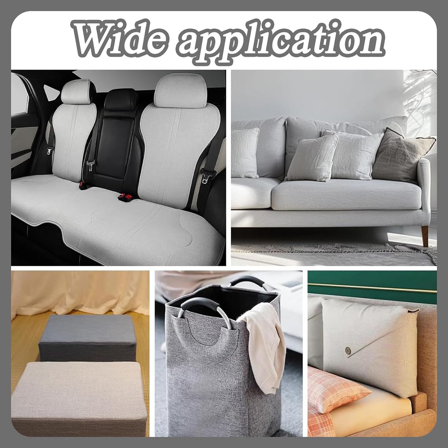 wimony Car Seat Repair Kit Fabric 10PCS Black Canvas Fabric Repair Patch Strong Sticky Canvas Repair Kit for Sofas Tents Furniture Patio Tote Bags Car Seats Boat Cover（20 * 10cm）-4